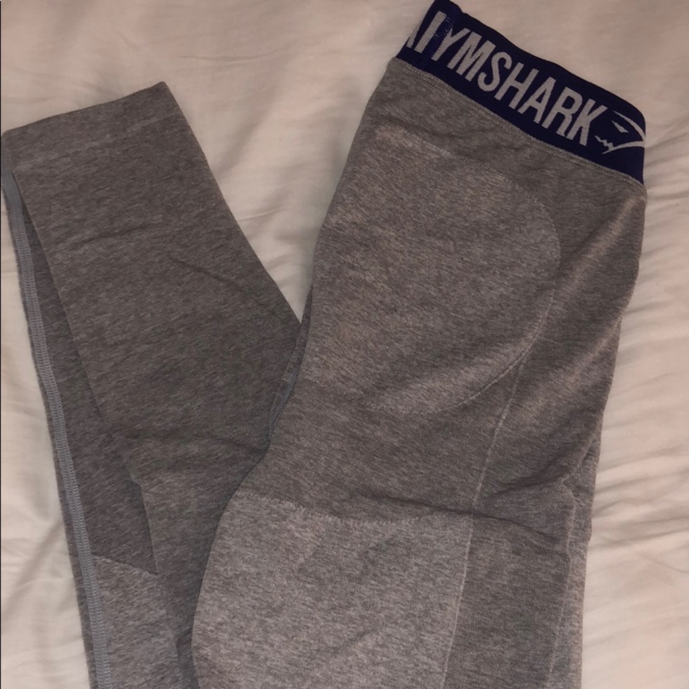Gym Shark Flex Leggings Light Grey Marl/Indigo S